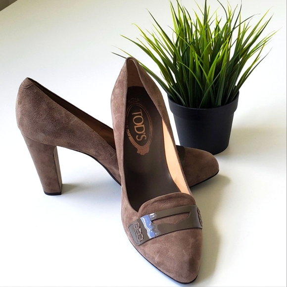 Tod's Taupe Suede Heels - Size 37.5 - Picture 1 of 6